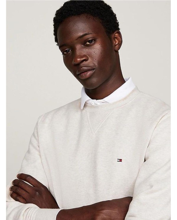 Sudadera de felpa con cuello redondo BEIGE