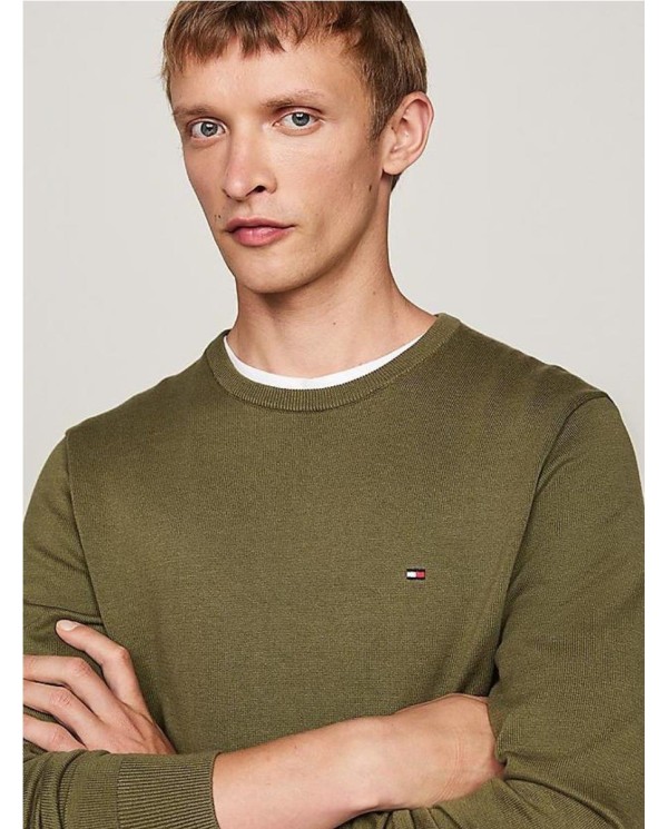 Sudadera de felpa con cuello redondo VERDE