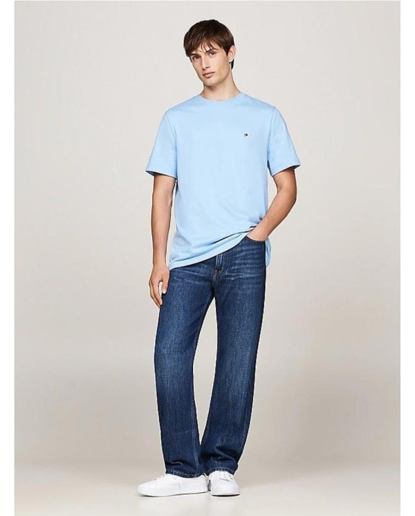 Camiseta de cuello redondo con logo CELESTE