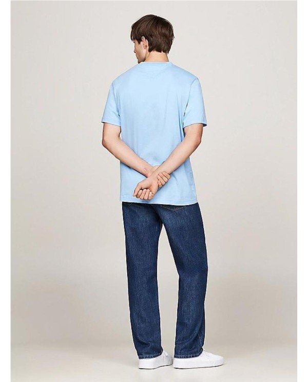 Camiseta de cuello redondo con logo CELESTE