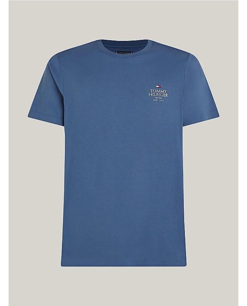 Camiseta de cuello redondo con logo AZUL