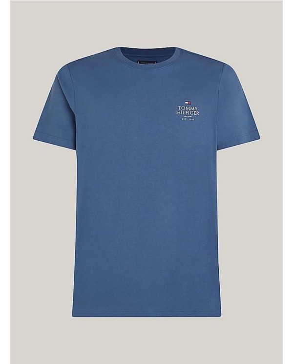 Camiseta de cuello redondo con logo AZUL