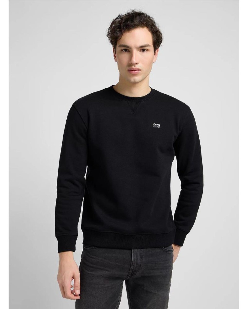 Plain Crew Sweatshirt in Black NEGRO