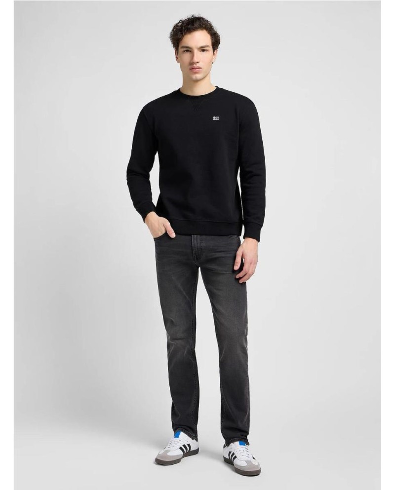 Plain Crew Sweatshirt in Black NEGRO