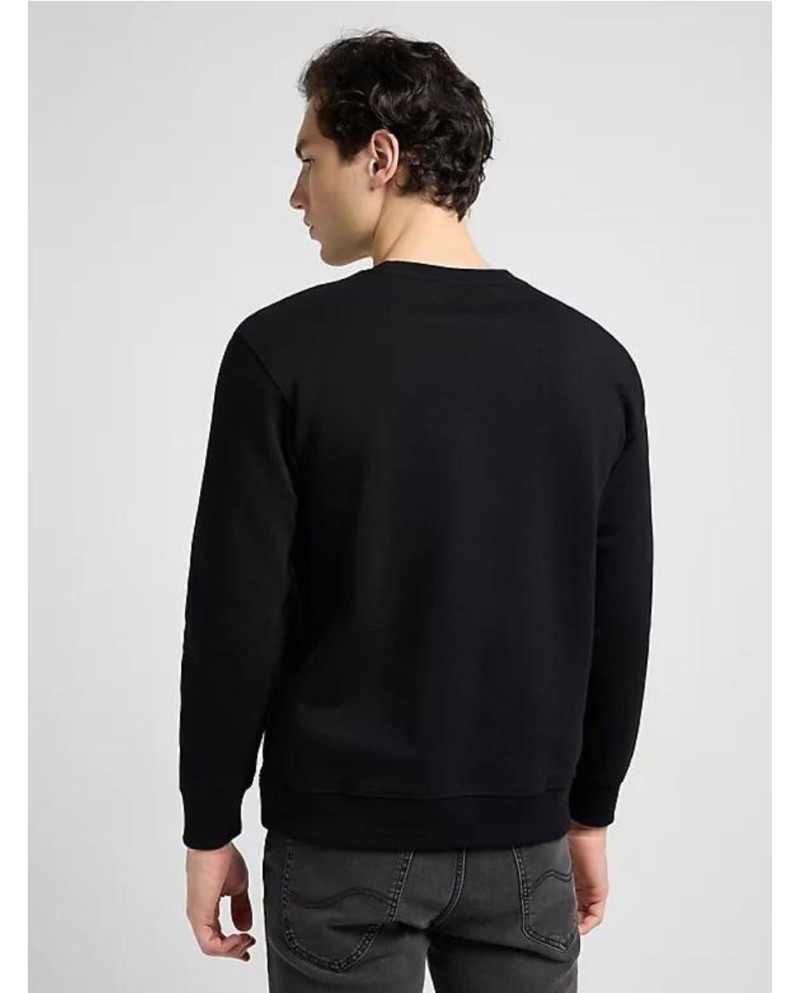 Plain Crew Sweatshirt in Black NEGRO