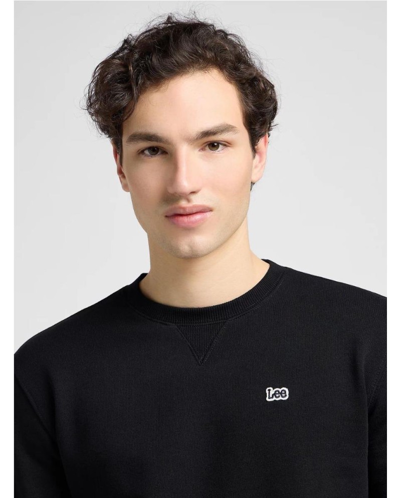 Plain Crew Sweatshirt in Black NEGRO