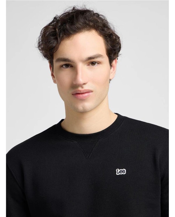 Plain Crew Sweatshirt in Black NEGRO