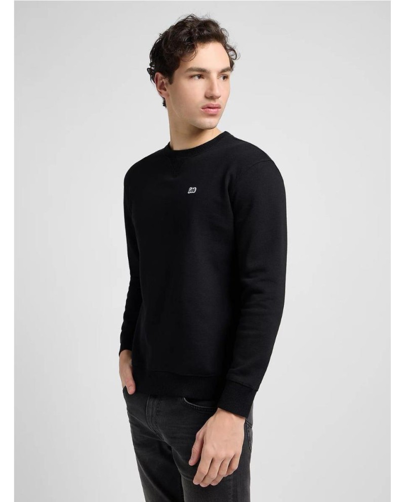 Plain Crew Sweatshirt in Black NEGRO