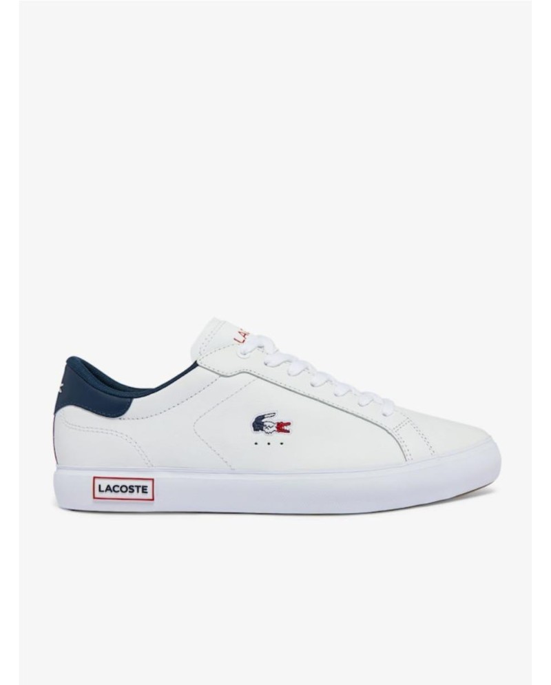 ZAPATILLAS DE HOMBRE POWERCOURT EN PIEL TRICOLOR LACOSTE BLANCO BLANCO