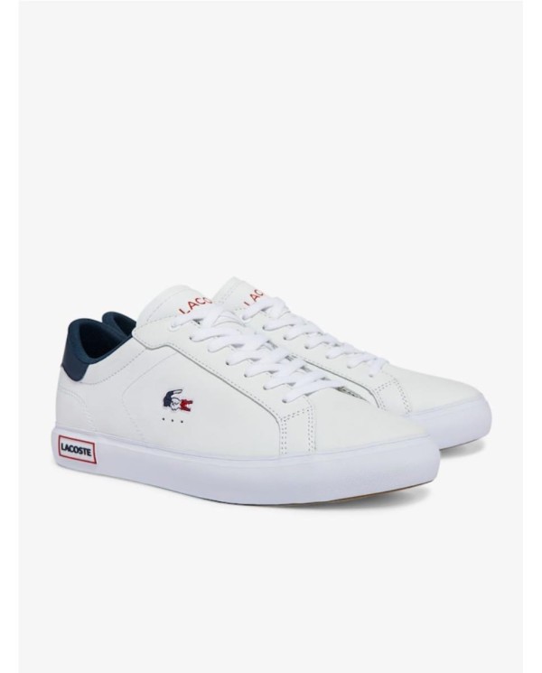 ZAPATILLAS DE HOMBRE POWERCOURT EN PIEL TRICOLOR LACOSTE BLANCO BLANCO