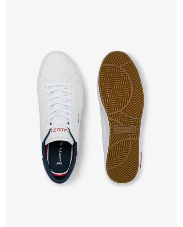 ZAPATILLAS DE HOMBRE POWERCOURT EN PIEL TRICOLOR LACOSTE BLANCO BLANCO