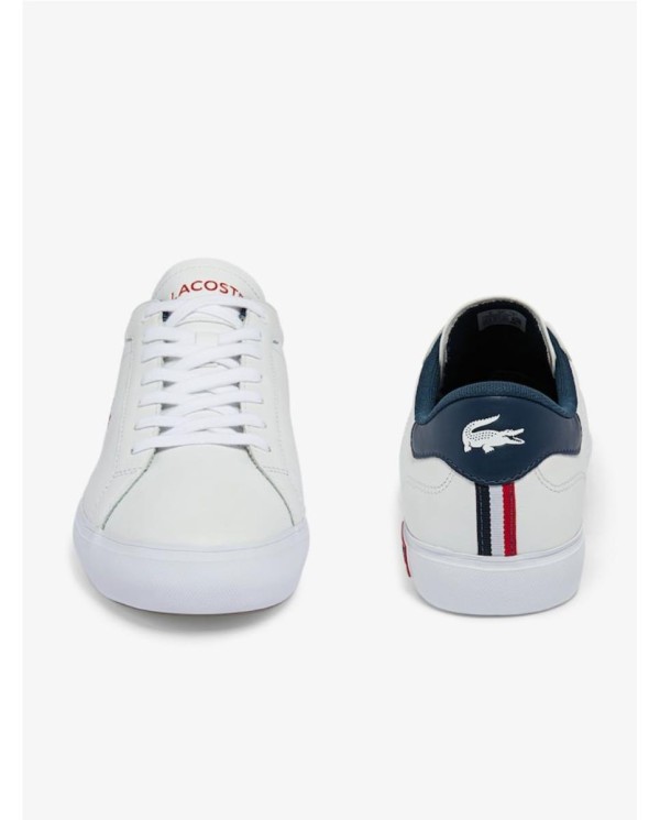ZAPATILLAS DE HOMBRE POWERCOURT EN PIEL TRICOLOR LACOSTE BLANCO BLANCO