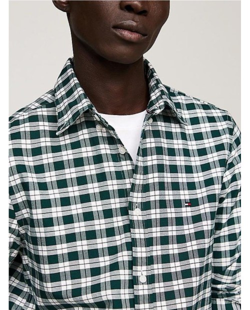 CAMISA TOMMY HILFIGER OXFORD  CUADROS  SLIM FIT VERDE 2