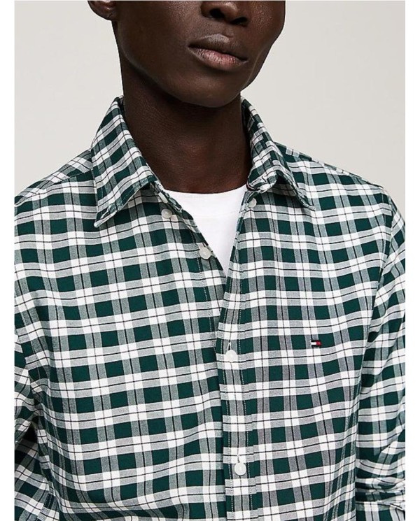 CAMISA TOMMY HILFIGER OXFORD  CUADROS  SLIM FIT VERDE