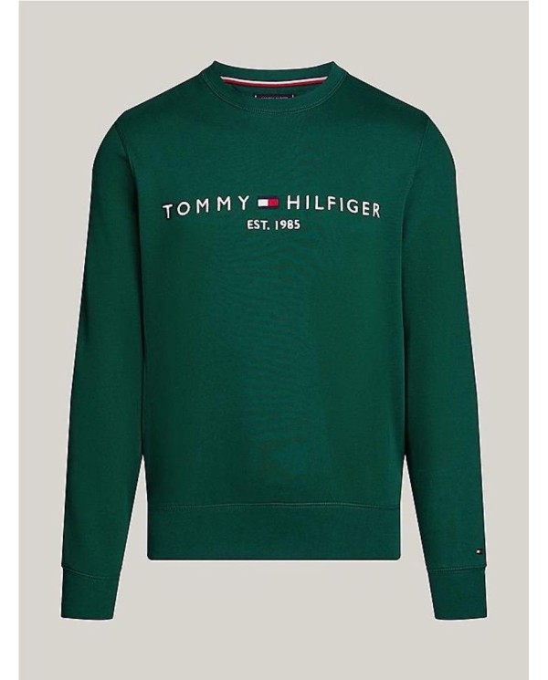 SUDADERA TOMMY HILFIGER DE CUELLO REDONDO CON LOGO BORDADO VERDE