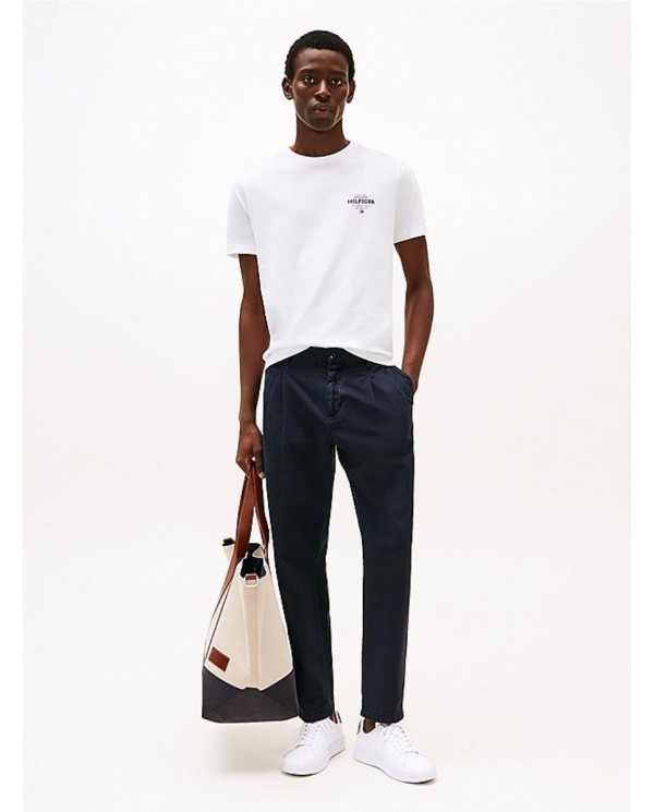 Camiseta de cuello redondo con logo BLANCO