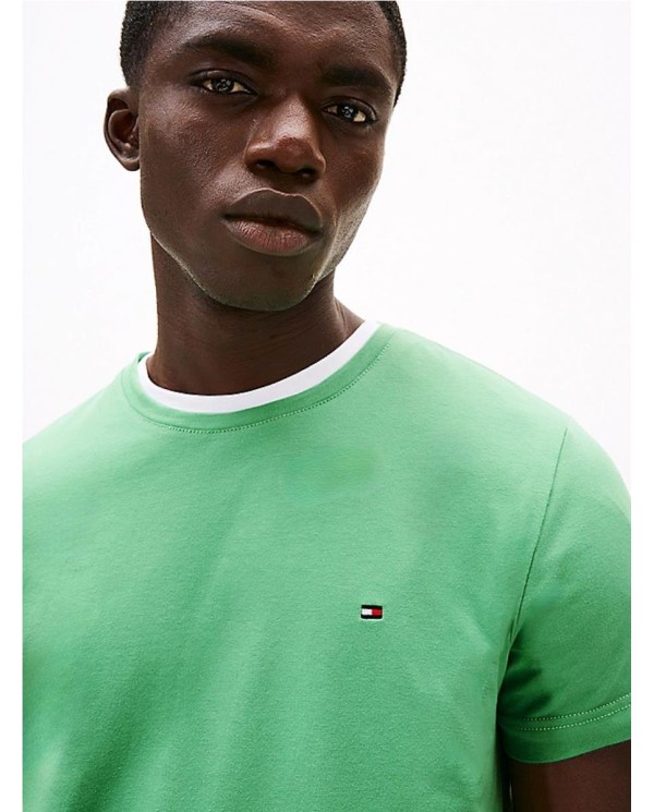 Camiseta regular  con logo bordado VERDE