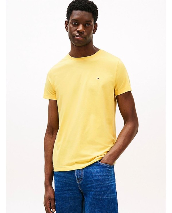 Camiseta regular  con logo bordado AMARILLO