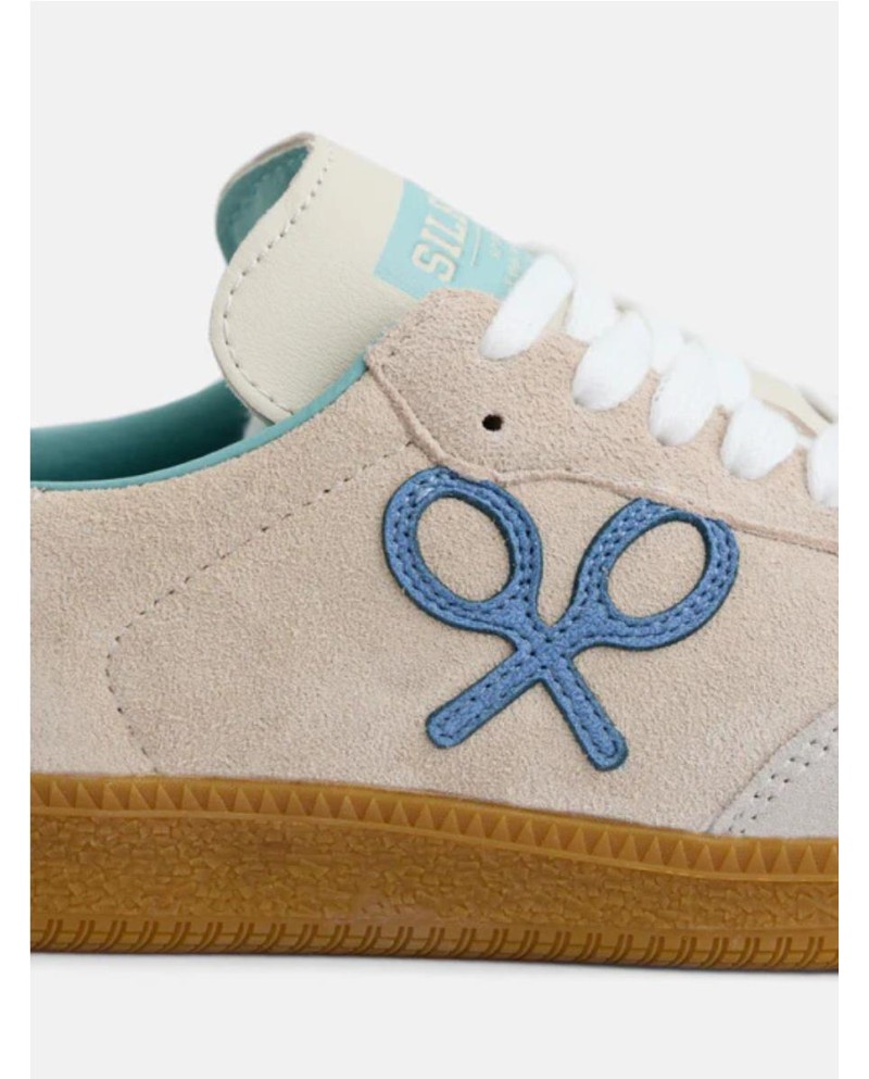 Zapatilla casual raqueta beige claro...