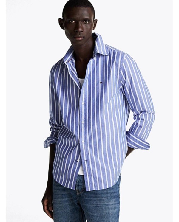 Camisa TH Flex regular de rayas marineras AZUL