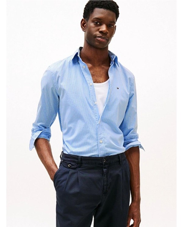 Camisa de popelín con corte regular AZUL