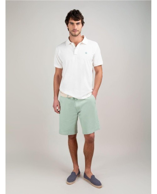 Polo Piqué Garment Dyed Aguamarina BLANCO