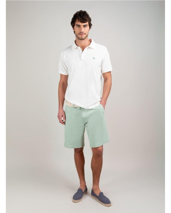 Polo Piqué Garment Dyed Aguamarina BLANCO