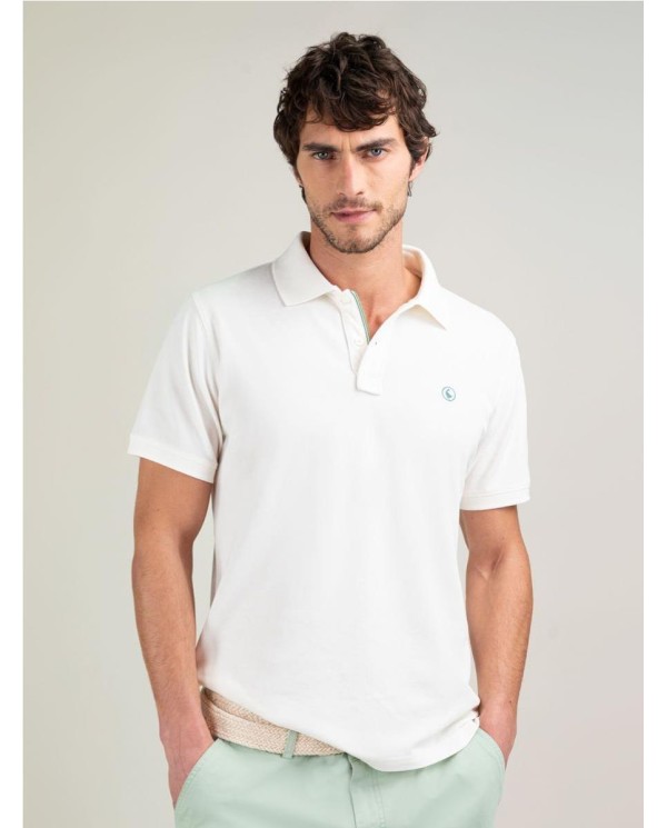 Polo Piqué Garment Dyed Aguamarina BLANCO