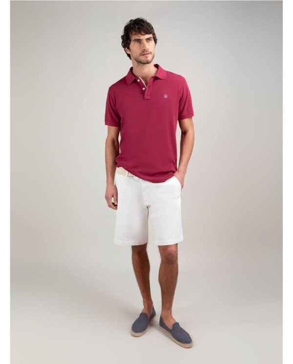 Polo Piqué Garment Dyed Granate GRANATE