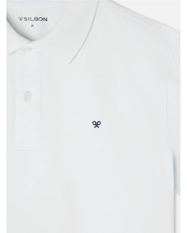 Polo SILBON clasico liso azul claro CELESTE
