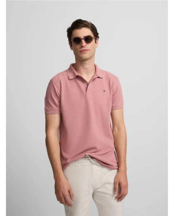 Polo SILBON clasico liso coral CORAL