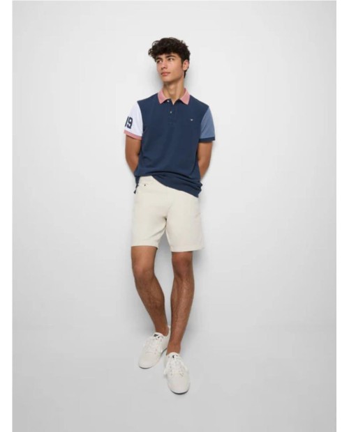 Polo SILBON  mangas fantasia azul marino MARINO