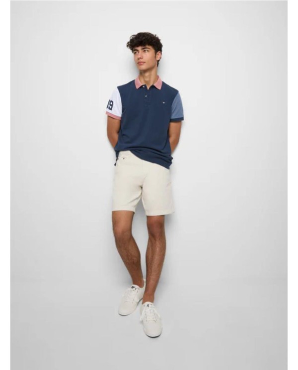 Polo SILBON  mangas fantasia azul marino MARINO