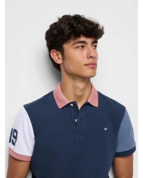 Polo SILBON  mangas fantasia azul marino MARINO 2