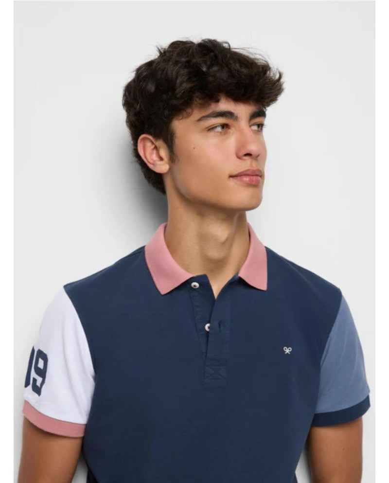 Polo SILBON  mangas fantasia azul...