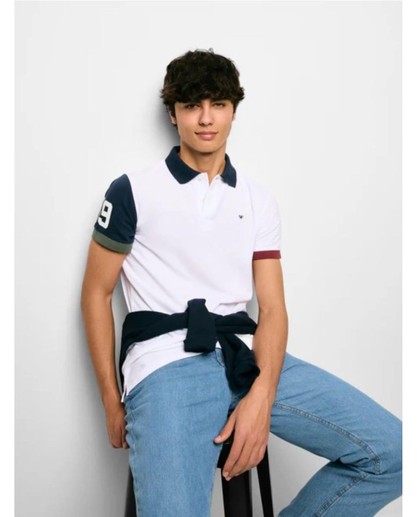 Polo SILBON  mangas fantasia blanco BLANCO