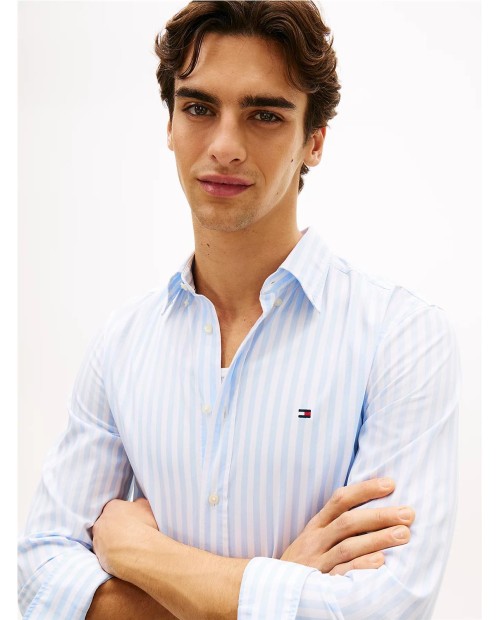 CAMISA POPELIN TOMMY HILFIGER RAYA AZUL CLARO 2