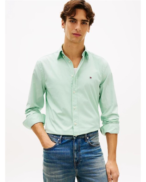 CAMISA TOMMY HILFIGER FLEX REGULAR VERDE CLARO