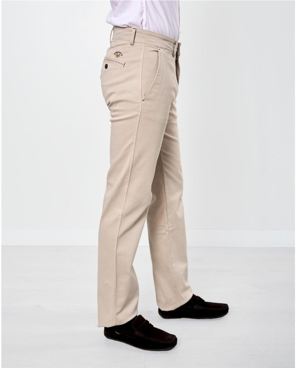 PANTALÓN CHINO BÁSICO GABARDINA SPAGNOLO BEIGE