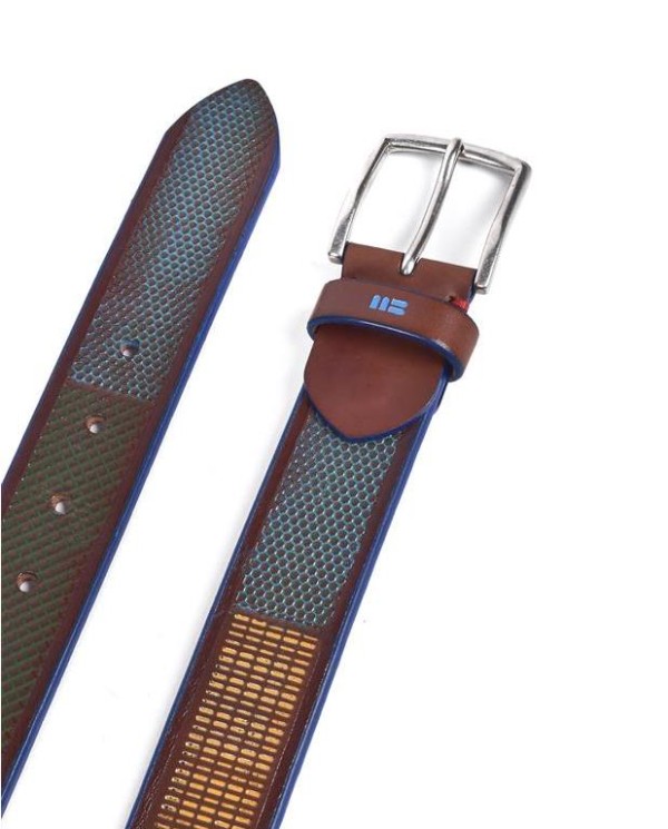 CINTURON MIGUEL BELLIDO 805 MULTICOLOR MARRON