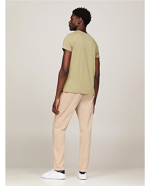 CAMISETA TOMMY HILFIGER DE CUELLO REDONDO Y CORTE EXTRA SLIM VERDE
