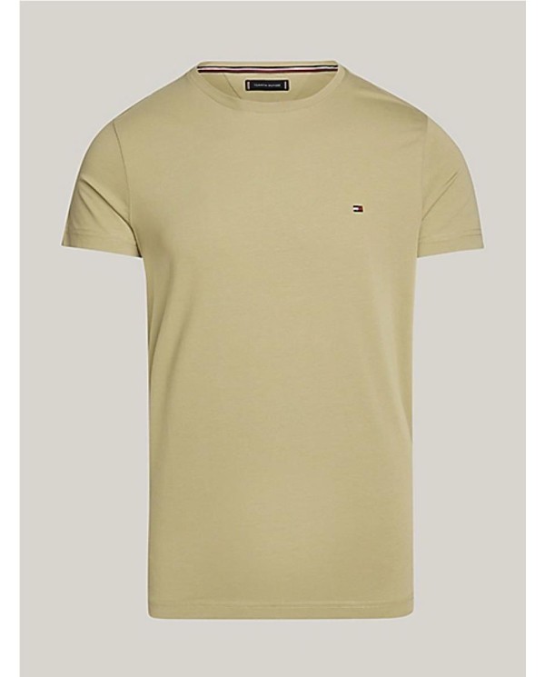 CAMISETA TOMMY HILFIGER DE CUELLO REDONDO Y CORTE EXTRA SLIM VERDE